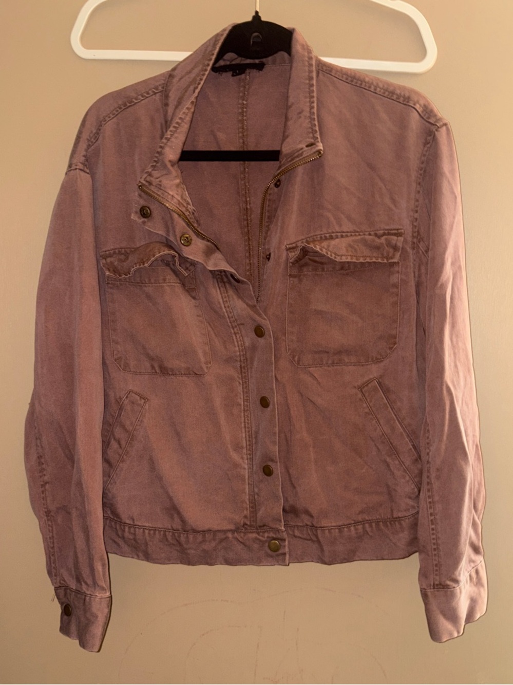 Jane and Delancey Vintage Washed Mauve Denim Jacket